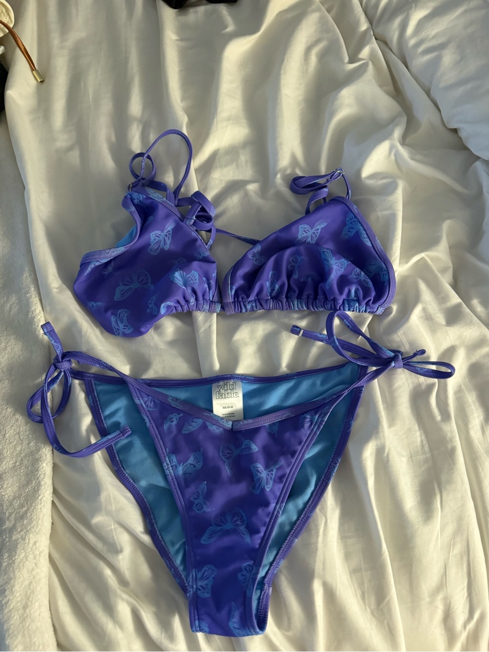 Purple Butterfly Tie-Side Bikini